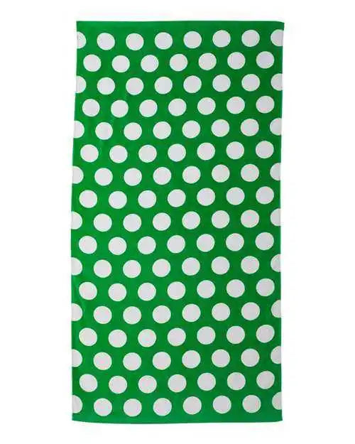 Carmel Towel Company C3060p Polka Dot Velour Beach - Kelly - one Size Fits Most