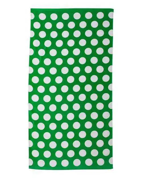 Carmel Towel Company C3060p Polka Dot Velour Beach - Kelly - one Size Fits Most