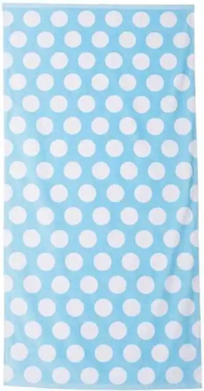 Carmel Towel Company C3060p Polka Dot Velour Beach Light Blue Ice / one Size Fits Most