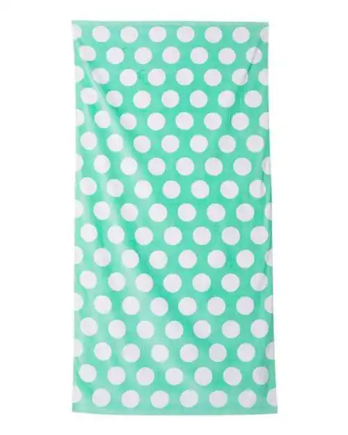 Carmel Towel Company C3060p Polka Dot Velour Beach - Light Green - one Size Fits Most