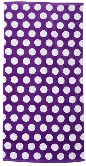 Carmel Towel Company C3060p Polka Dot Velour Beach - Purple - one Size Fits Most