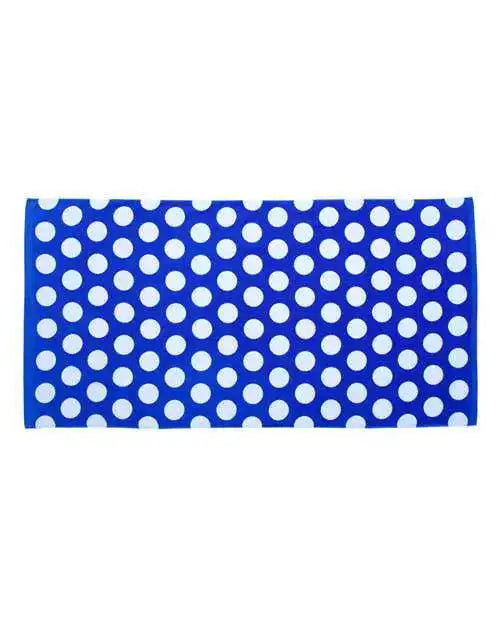 Carmel Towel Company C3060p Polka Dot Velour Beach - Royal - one Size Fits Most