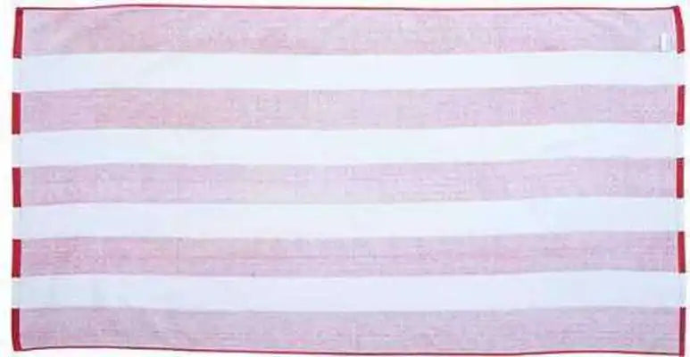 Carmel Towel Company C3060s Cabana Stripe Velour Beach - Red - one Size Fits Most