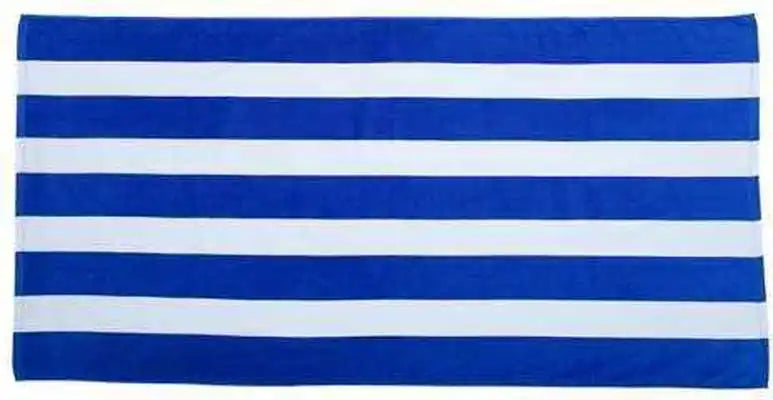 Carmel Towel Company C3060s Cabana Stripe Velour Beach - Royal - one Size Fits Most