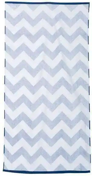 Carmel Towel Company C3060x Chevron Velour Beach - Navy - one Size Fits Most