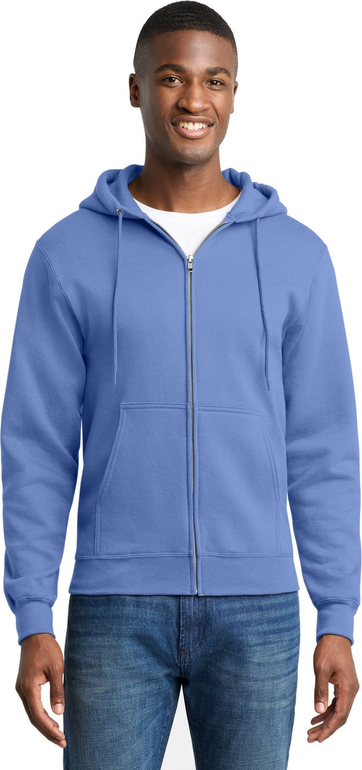 Carolina Blue Port & Co Core Fleece Full-Zip Hooded Sweatshirt. PC78ZH