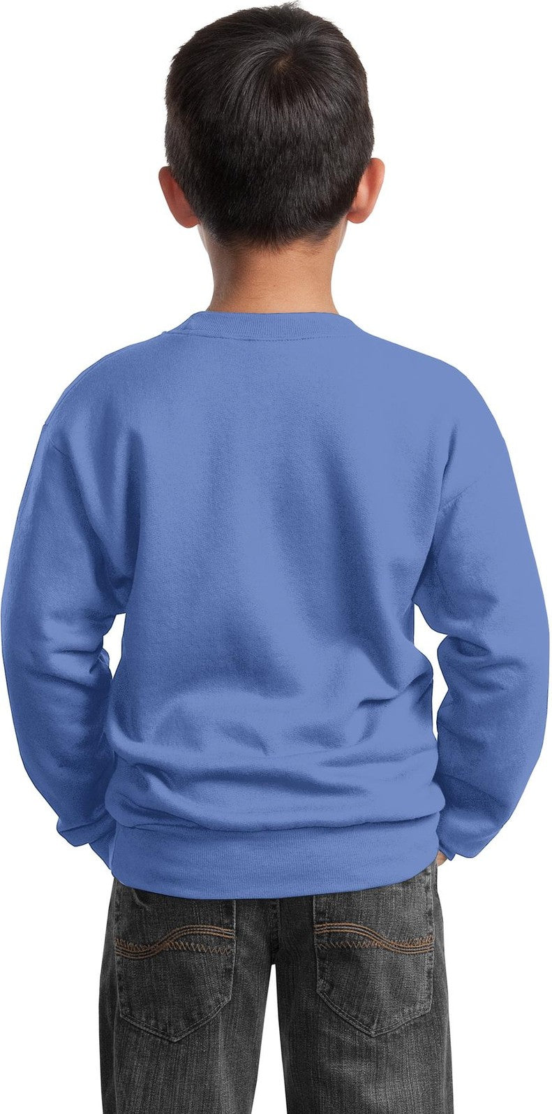 Carolina Blue Port & Co Youth Core Fleece Crewneck Sweatshirt. PC90Y
