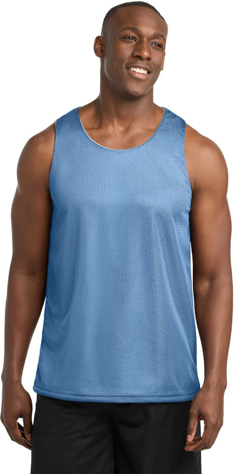 Carolina Bl/Wh Sport-Tek PosiCharge Classic Mesh Reversible Tank. ST500