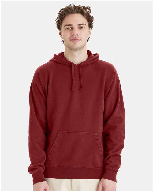 Front View of Cayenne Garment-Dyed Hooded Sweatshirt - GDH450
