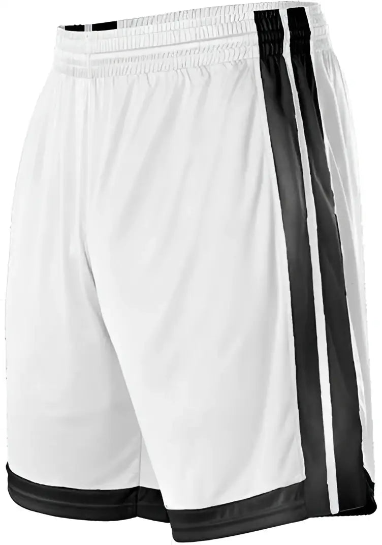 Alleson Athletic 538py Youth Single Ply Basketball Short - White Black