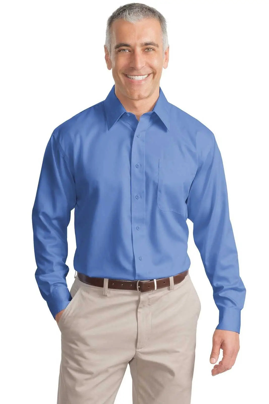 Port Authority Tls638 Tall Non-iron Twill Shirt - Ultramarine Blue