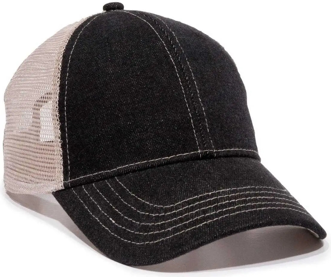 Oc Sports Dn-200m Adjustable Mesh Back Cap - Black Denim Putty - Sand / 6 7/8’’ - 7 1/2’’