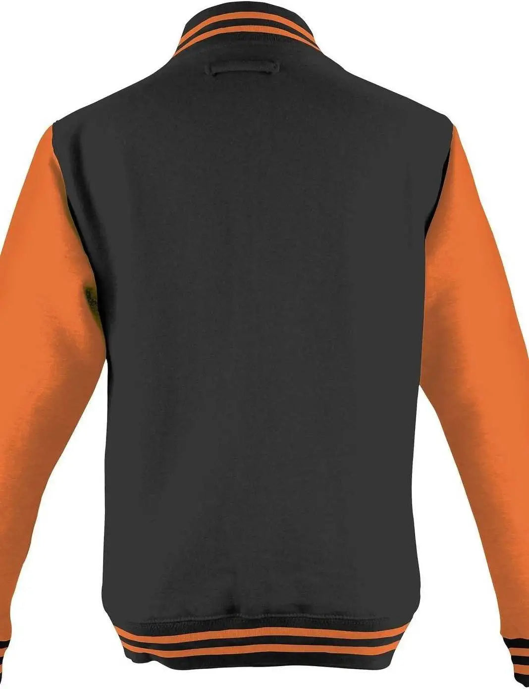 Just Hoods Jha043 Letterman Jacket - Jet Black Orange Crush
