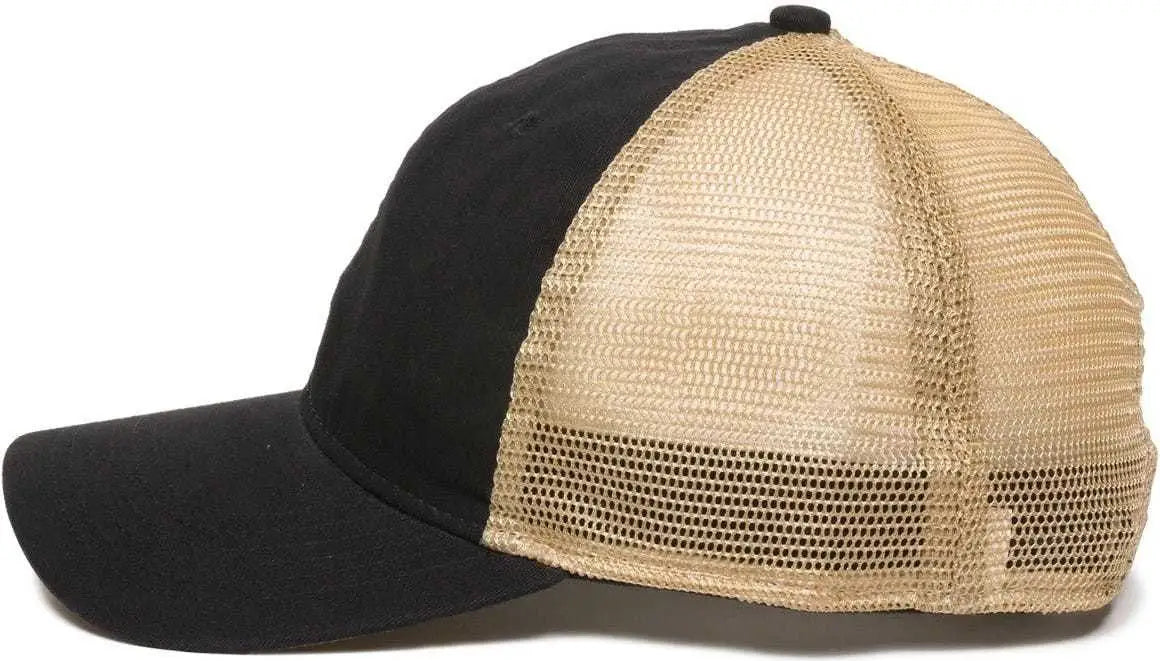 Oc Sports Pwt-200m Adjustable Mesh Back Cap - Black Tea Stain - 6 7/8’’ - 7 1/2’’