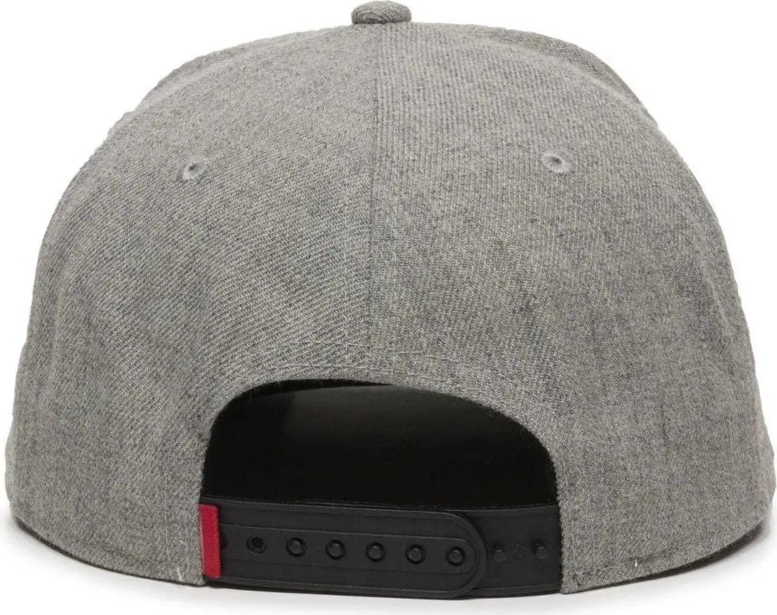 Oc Sports Redlbl101 Adjustable Flat Bill Heathered Cap - Grey - Gray / 6 7/8’’ - 7 1/2’’