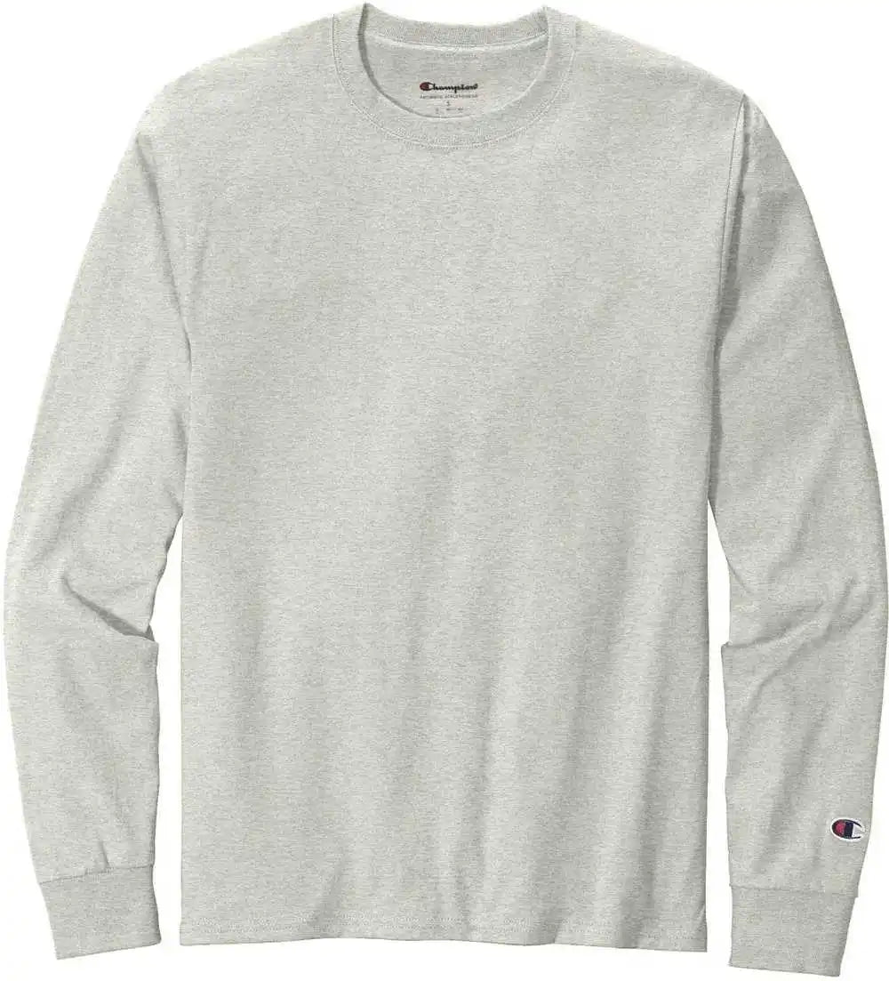 Champion Cc8c Heritage 5.2 Oz Jersey Long Sleeve Tee Oxford Gray