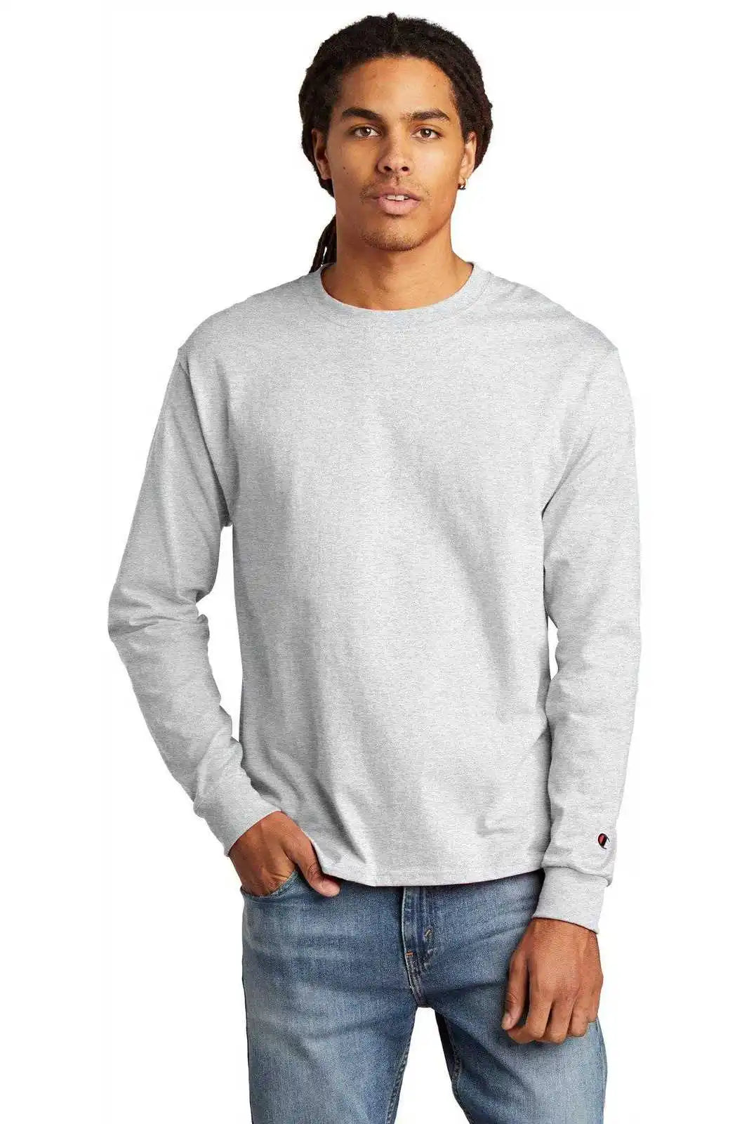 Champion Cc8c Heritage 5.2-oz Long Sleeve T-shirt - Ash