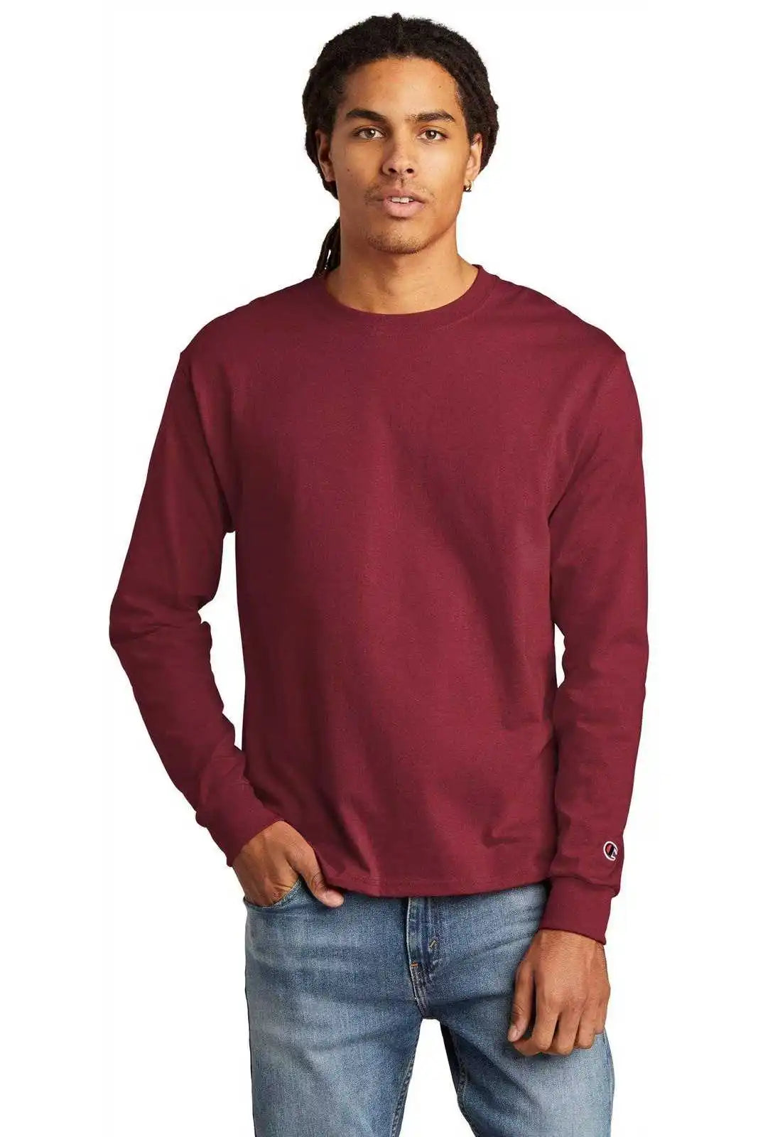 Champion Cc8c Heritage 5.2-oz Long Sleeve T-shirt - Cardinal