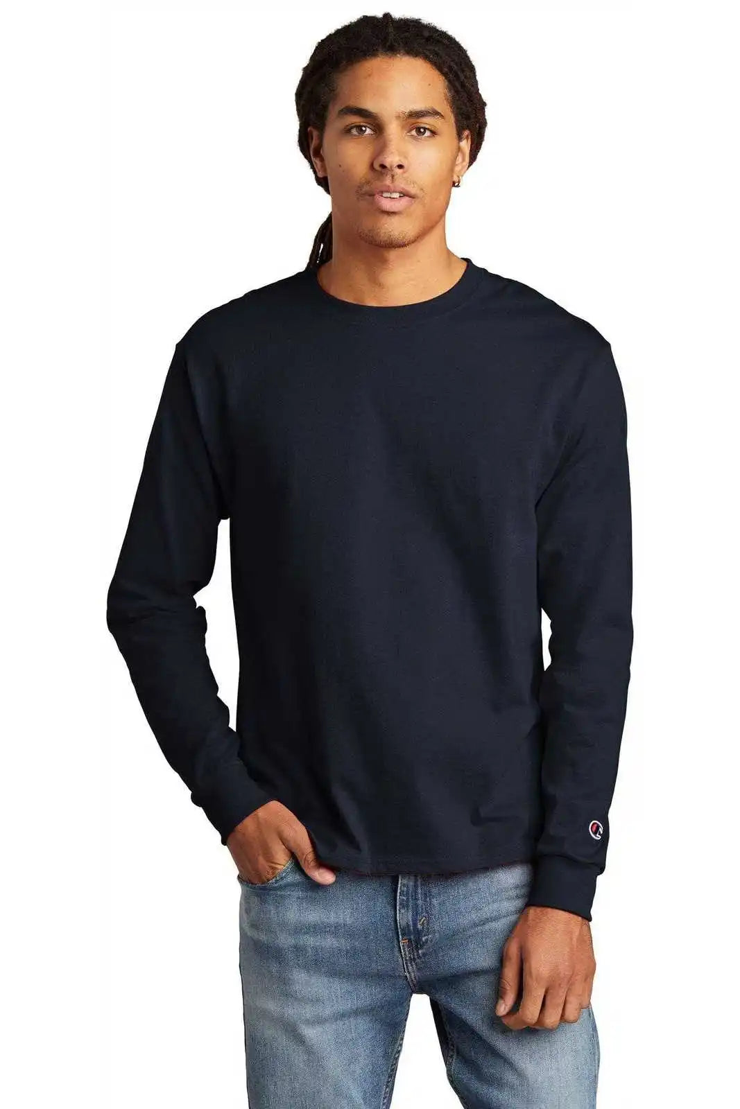 Champion Cc8c Heritage 5.2-oz Long Sleeve T-shirt - Navy
