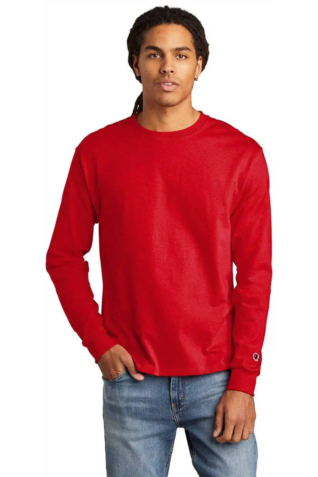 Champion Cc8c Heritage 5.2-oz Long Sleeve T-shirt - Red