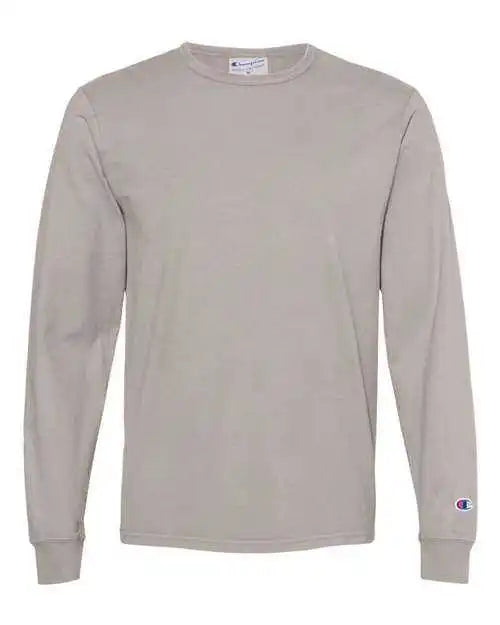 Champion Cd200 Garment Dyed Long Sleeve T-shirt - Concrete