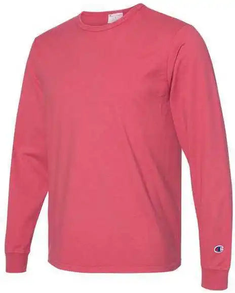 Champion Cd200 Garment Dyed Long Sleeve T-shirt - Crimson