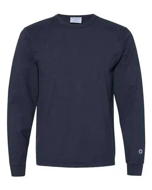 Champion Cd200 Garment Dyed Long Sleeve T-shirt - Navy