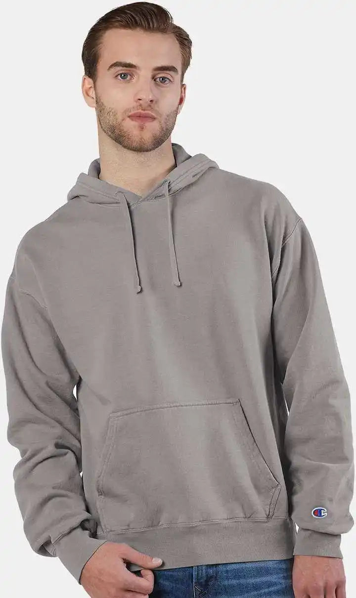 Champion Cd450 Garment Dyed Hooded Sweatshirt - Concrete