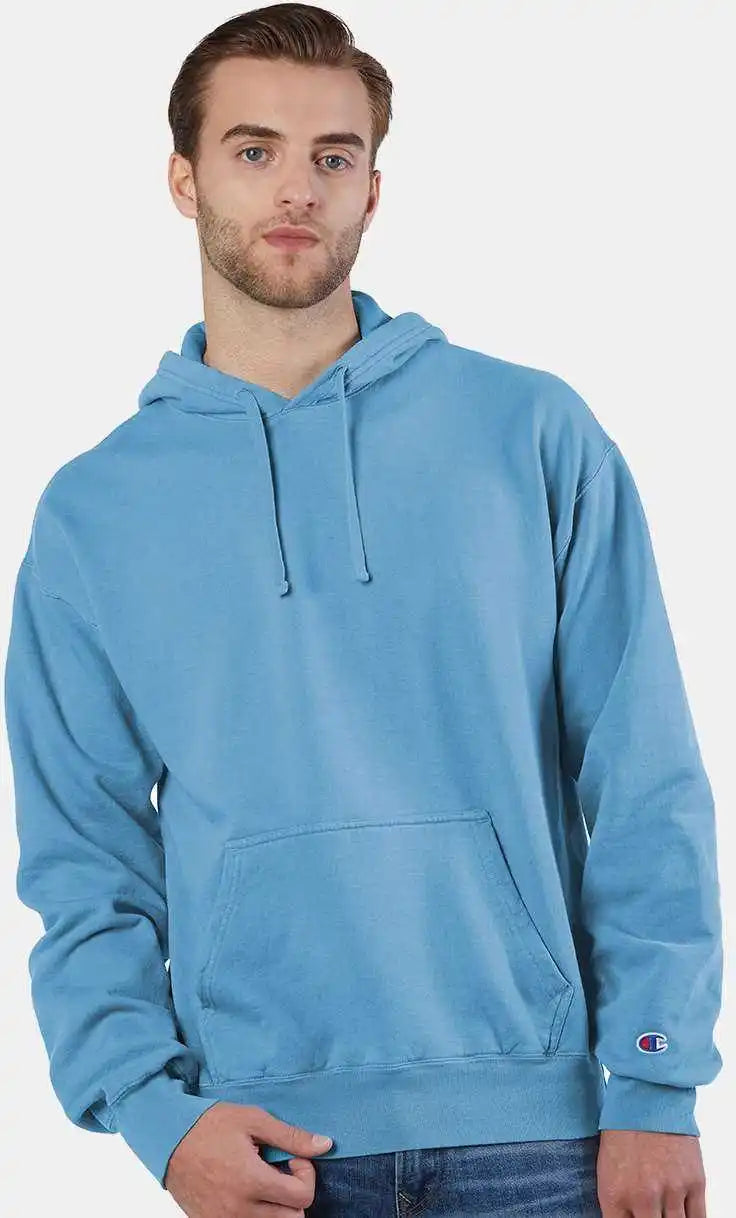Champion Cd450 Garment Dyed Hooded Sweatshirt - Delicate Blue