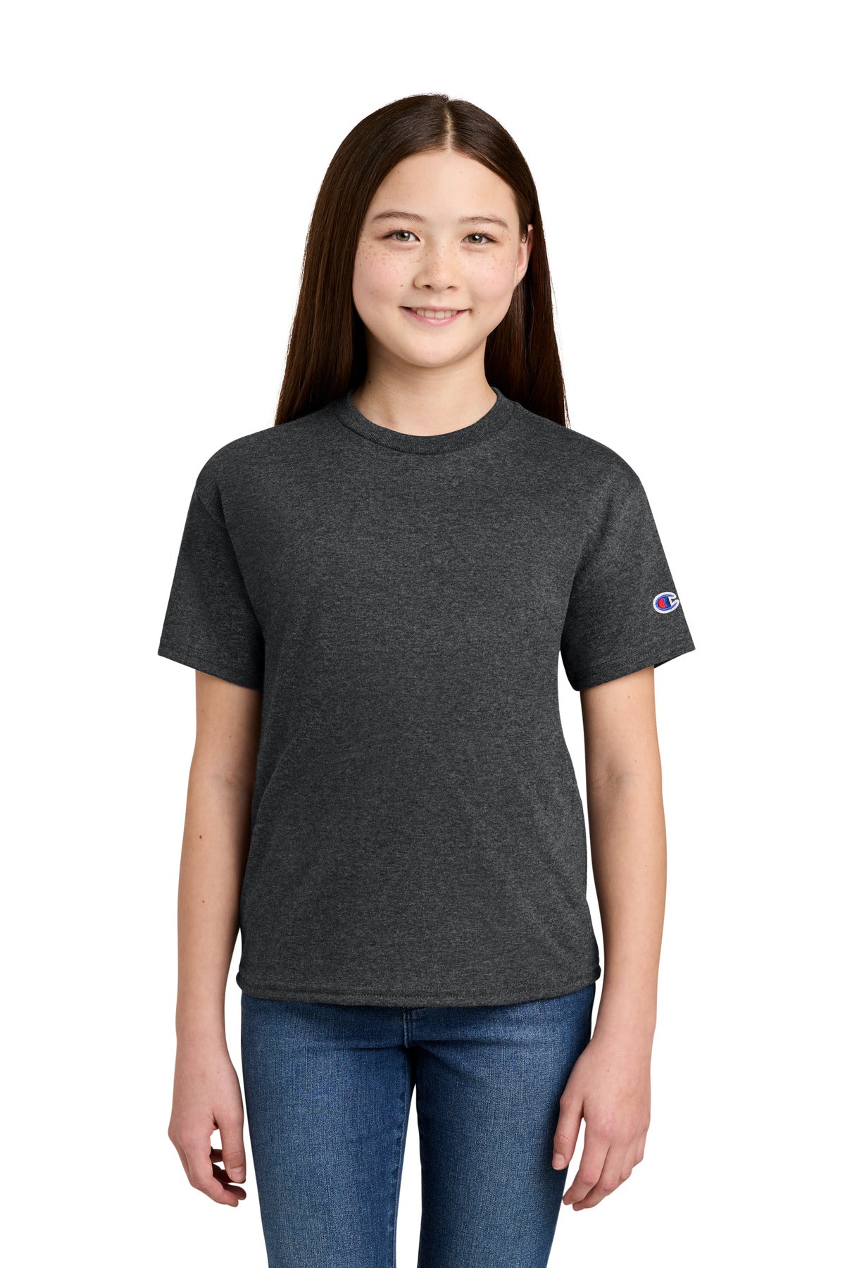 Champion Ch1081 Youth Jersey T-shirt - Charcoal Heather