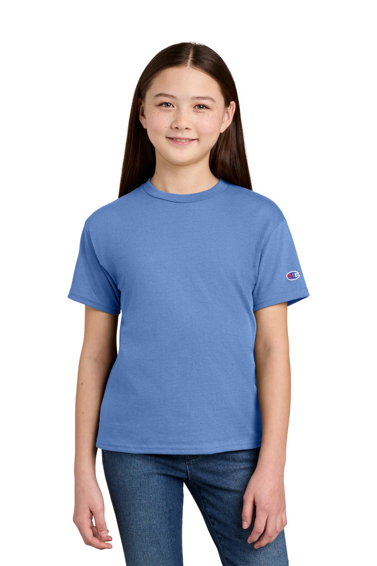 Champion Ch1081 Youth Jersey T-shirt - Light Blue