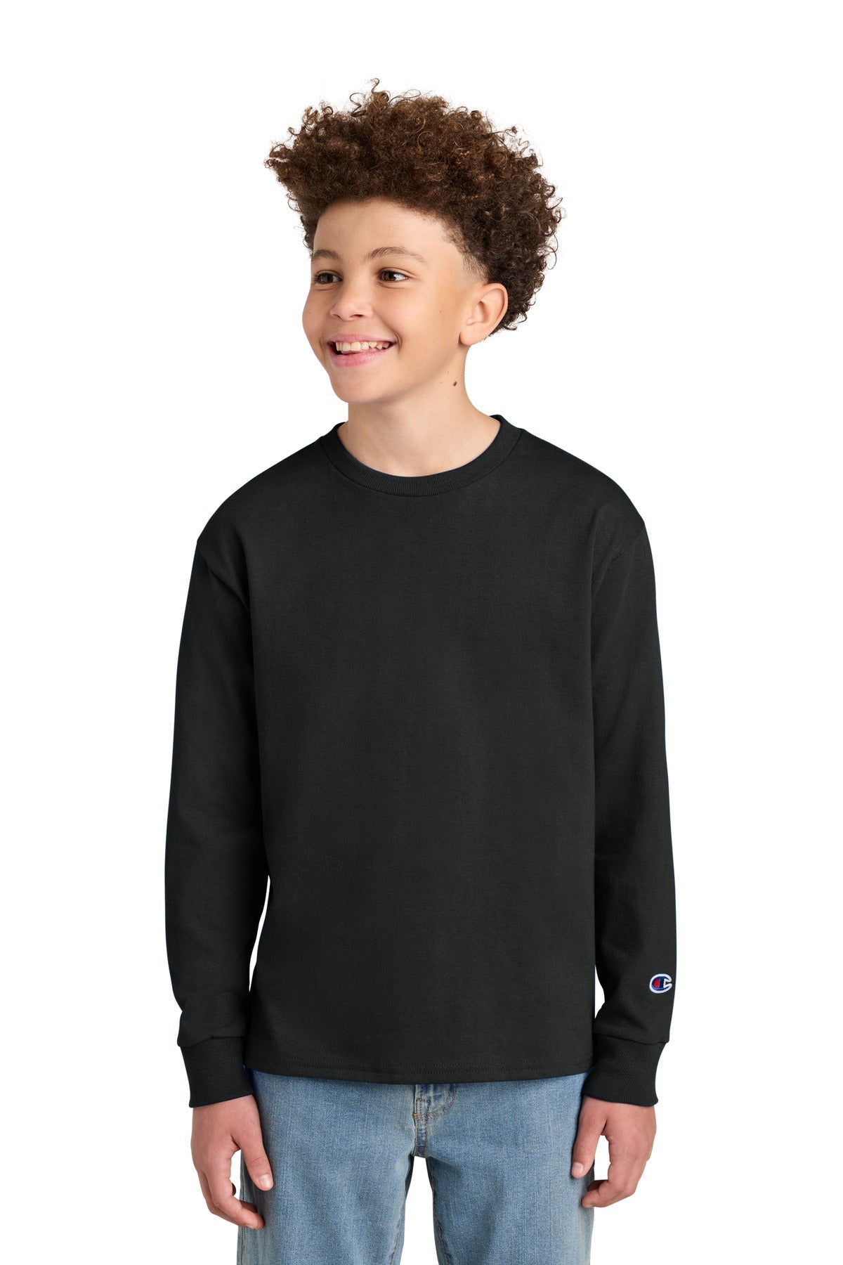 Champion Ch1751 Youth Long Sleeve T-shirt - Black