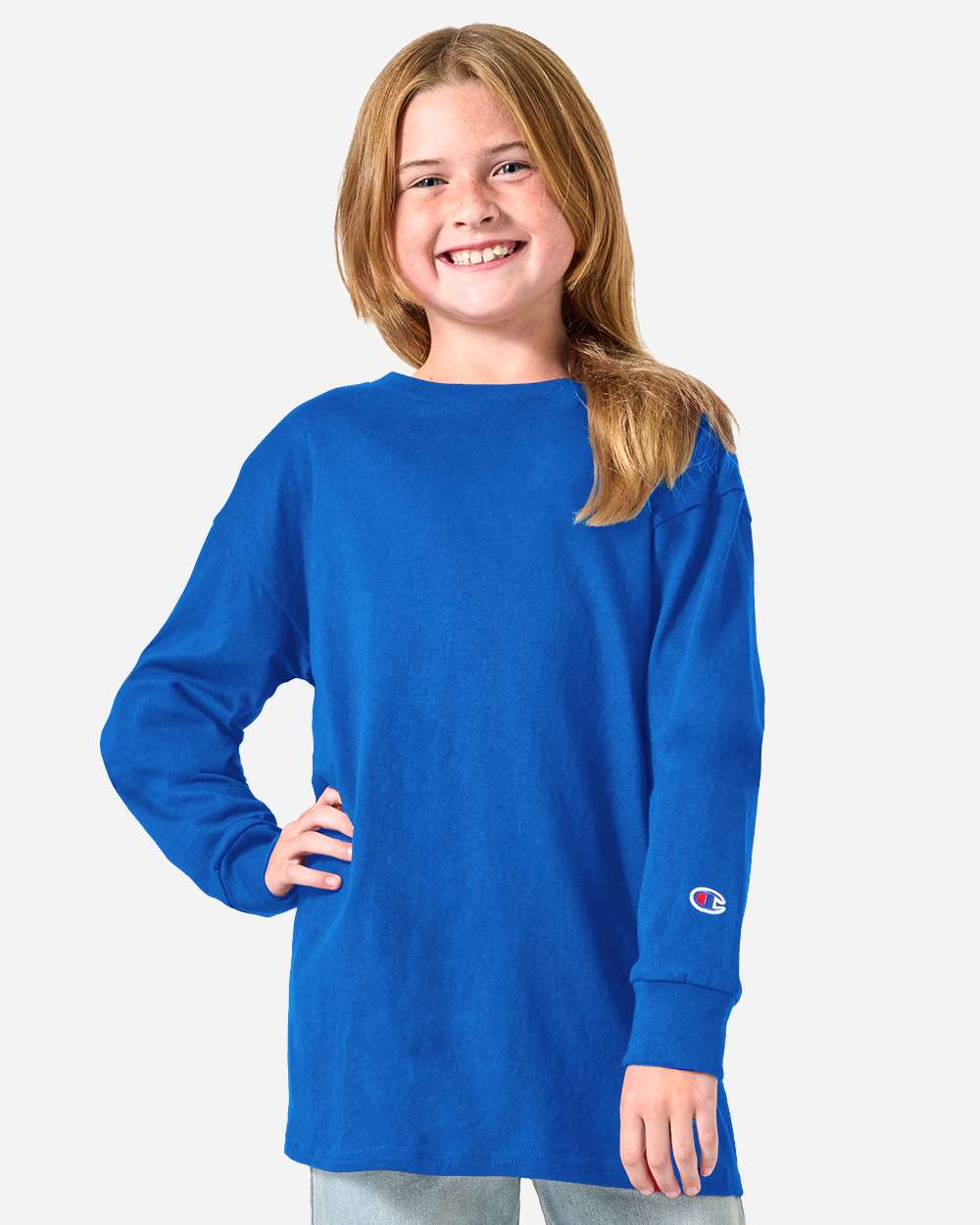 Champion Ch1751 Youth Long Sleeve T-shirt - Royal Blue