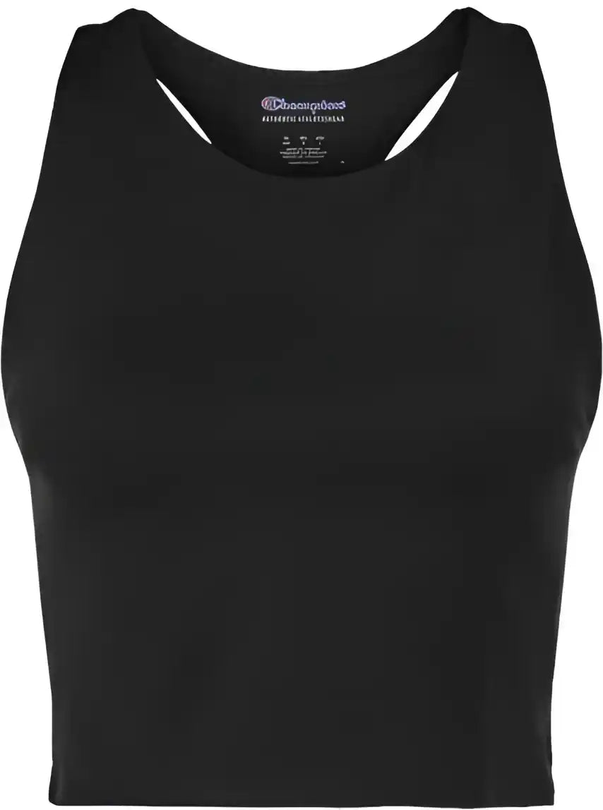 Champion Chp110 Women’s Crop Racerback Tank Top - Black