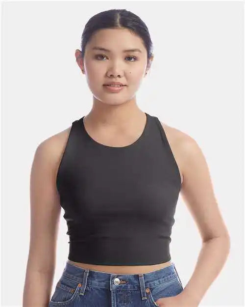 Champion Chp110 Women’s Crop Racerback Tank Top - Black