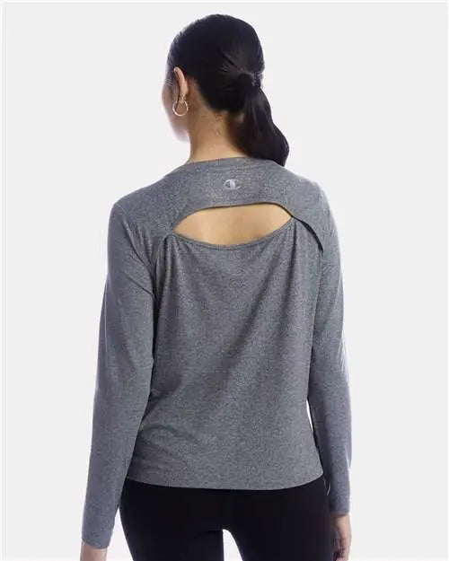 Champion Chp140 Women’s Sport Soft Touch Long Sleeve T-shirt - Ebony Heather