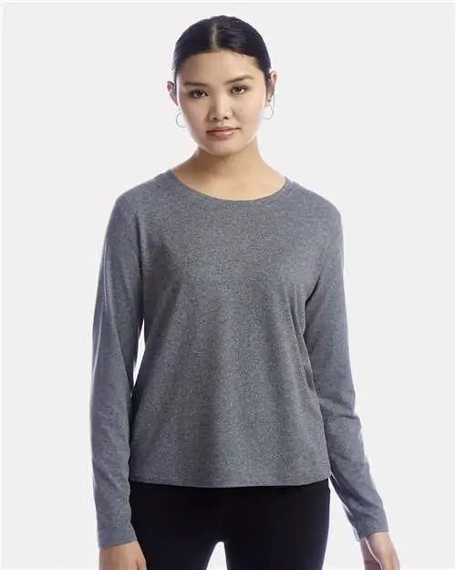 Champion Chp140 Women’s Sport Soft Touch Long Sleeve T-shirt - Ebony Heather
