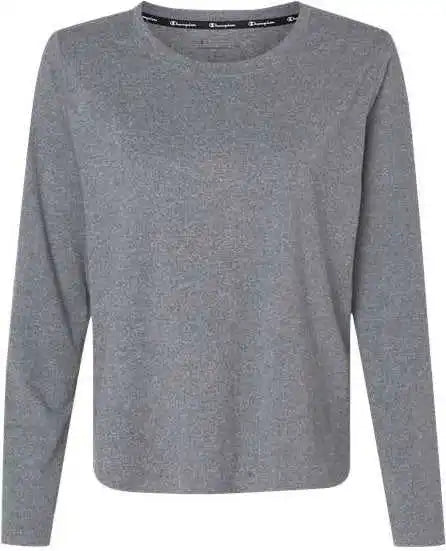 Champion Chp140 Women’s Sport Soft Touch Long Sleeve T-shirt - Ebony Heather