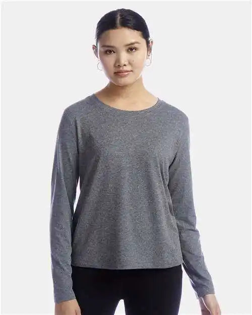 Champion Chp140 Women’s Sport Soft Touch Long Sleeve T-shirt - Ebony Heather