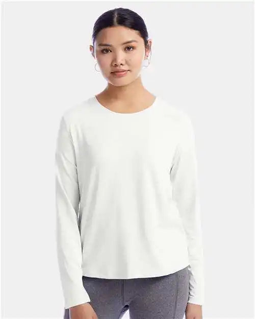 Champion Chp140 Women’s Sport Soft Touch Long Sleeve T-shirt - White