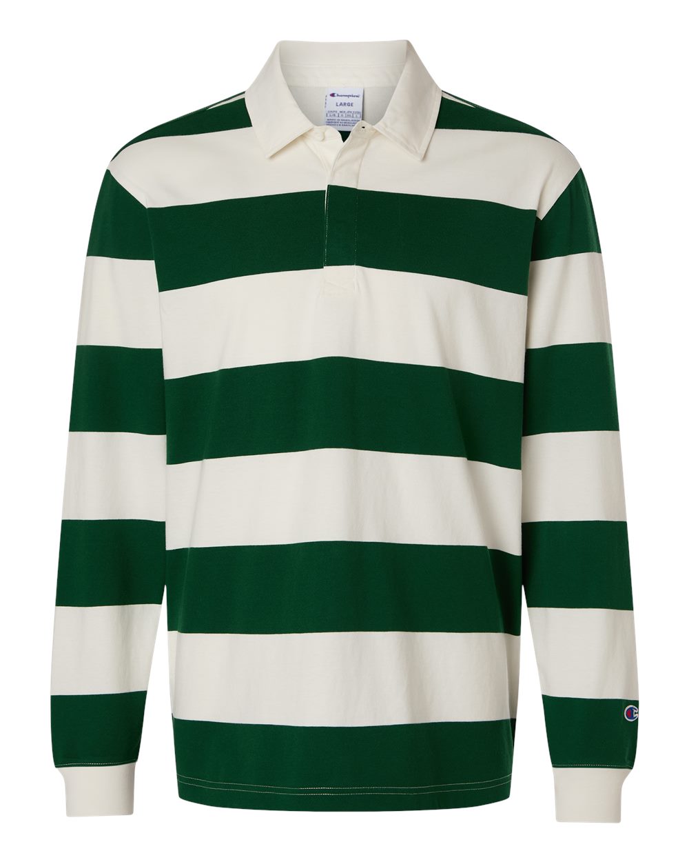 Champion Chr001 Unisex Rugby Polo - Athletic Dark Green Cream