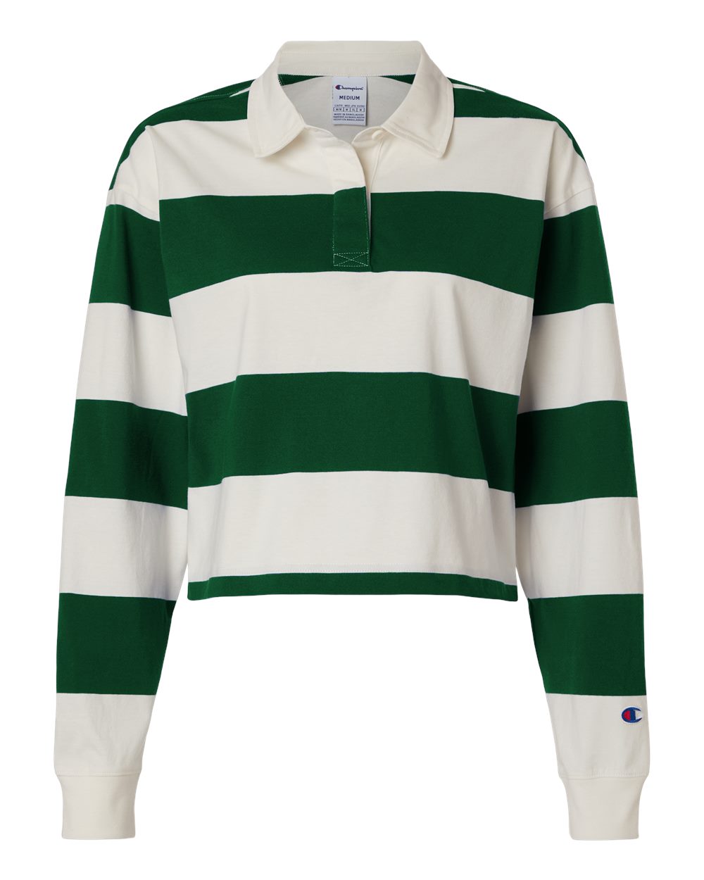Champion Chrl01 Women’s Mid-length Rugby Polo - Athletic Dark Green Cream
