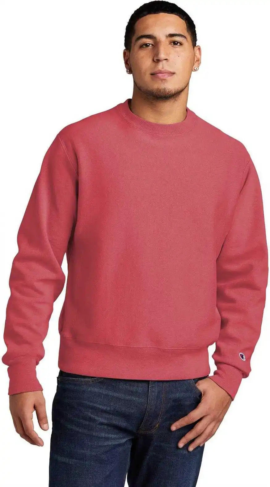 Champion Gds149 Reverse Weave Garment Dyed Crewneck Sweatshirt Crimson