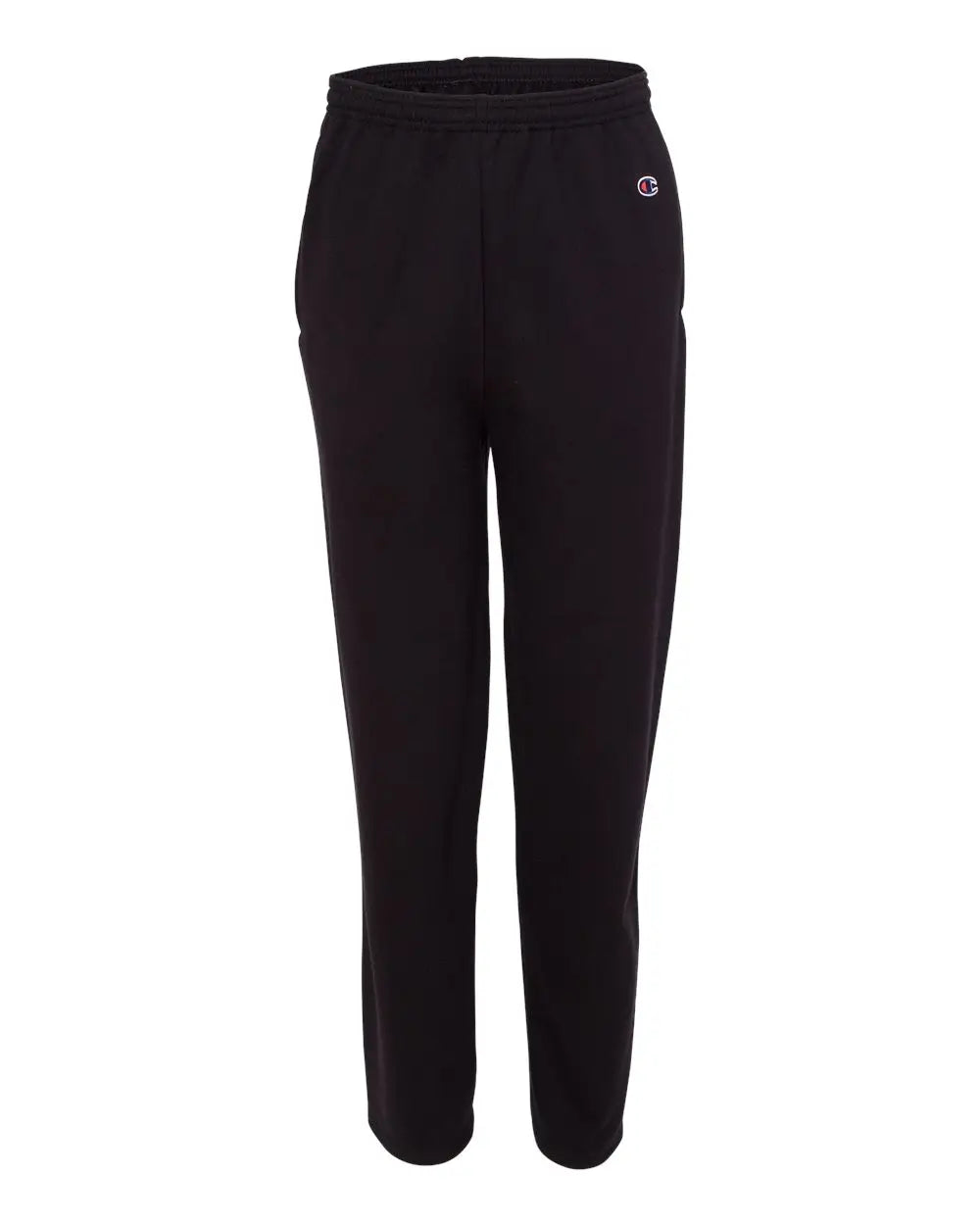 Champion P800 Powerblend Open-bottom Sweatpants with Pockets - Black
