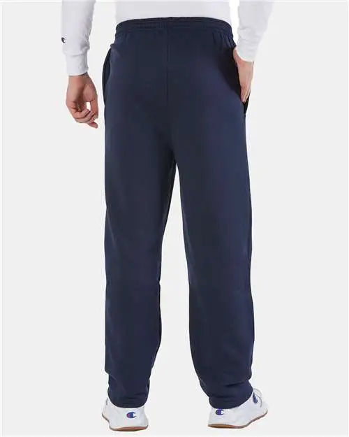 Champion P800 Powerblend Open-bottom Sweatpants with Pockets - Navy
