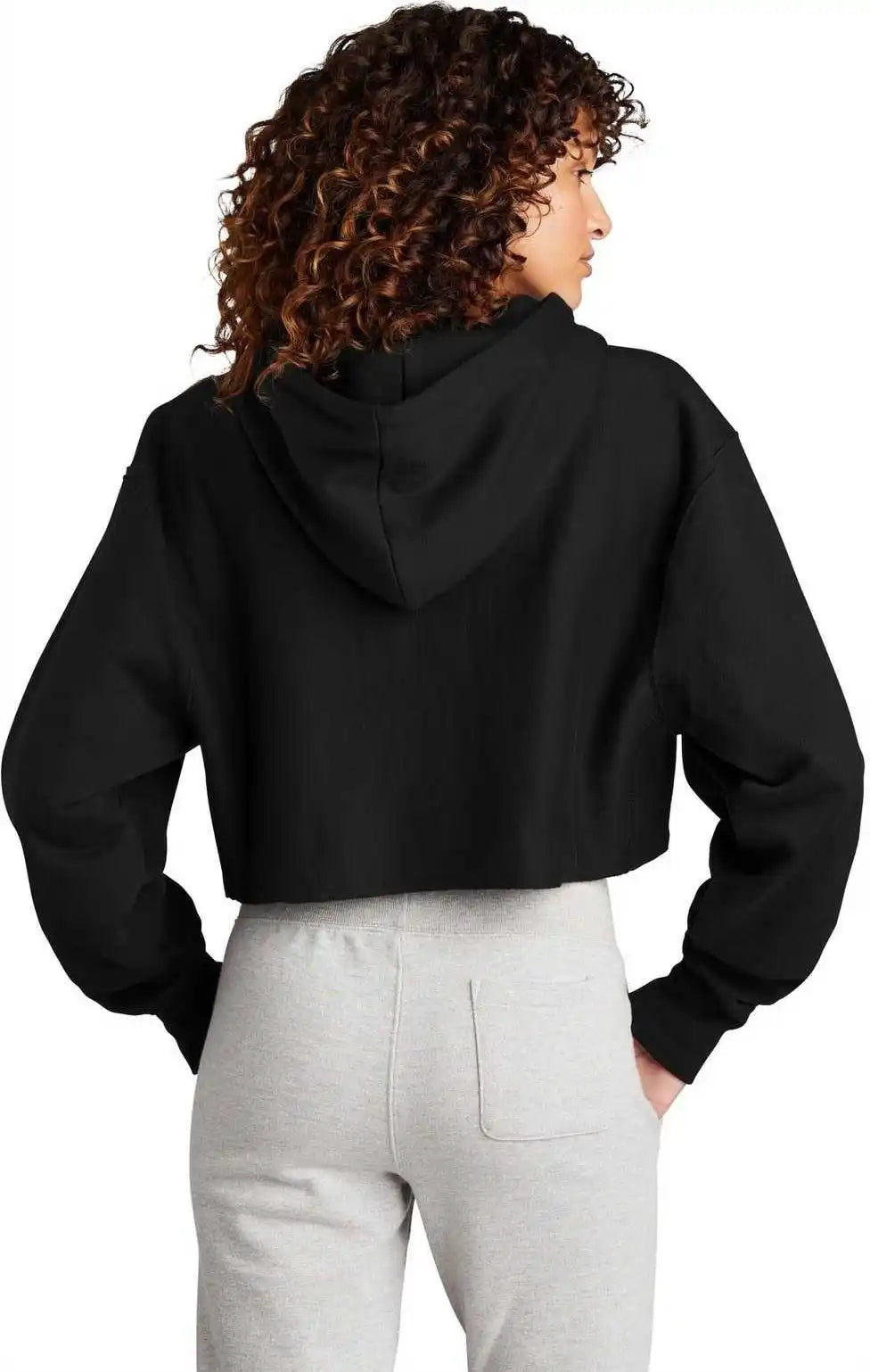 Champion Rw01w Women’s Reverse Weave Cropped Cut-off Hooded Sweatshirt - Black