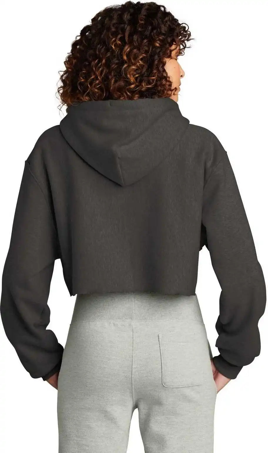 Champion Rw01w Women’s Reverse Weave Cropped Cut-off Hooded Sweatshirt - Charcoal Heather