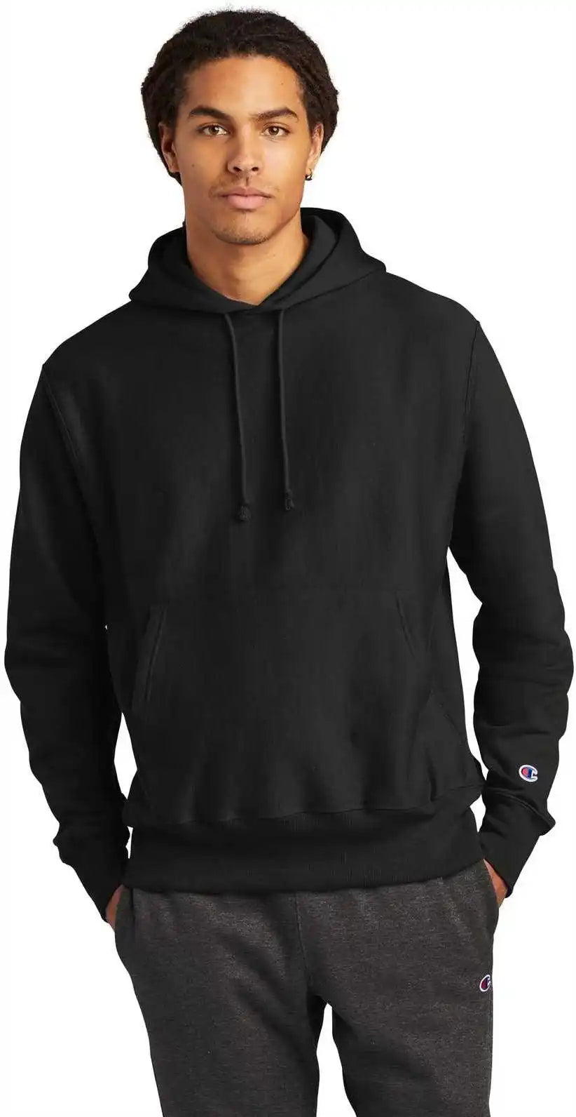 Champion S101 Reverse Weave Hooded Sweatshirt - Black
