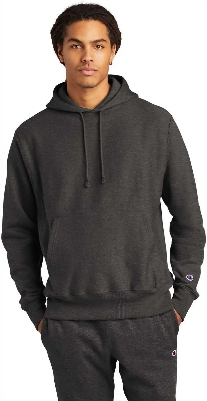 Champion S101 Reverse Weave Hooded Sweatshirt - Charcoal Heather