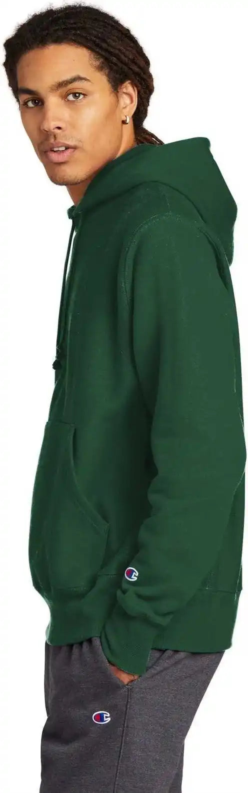 Champion S101 Reverse Weave Hooded Sweatshirt - Dark Green